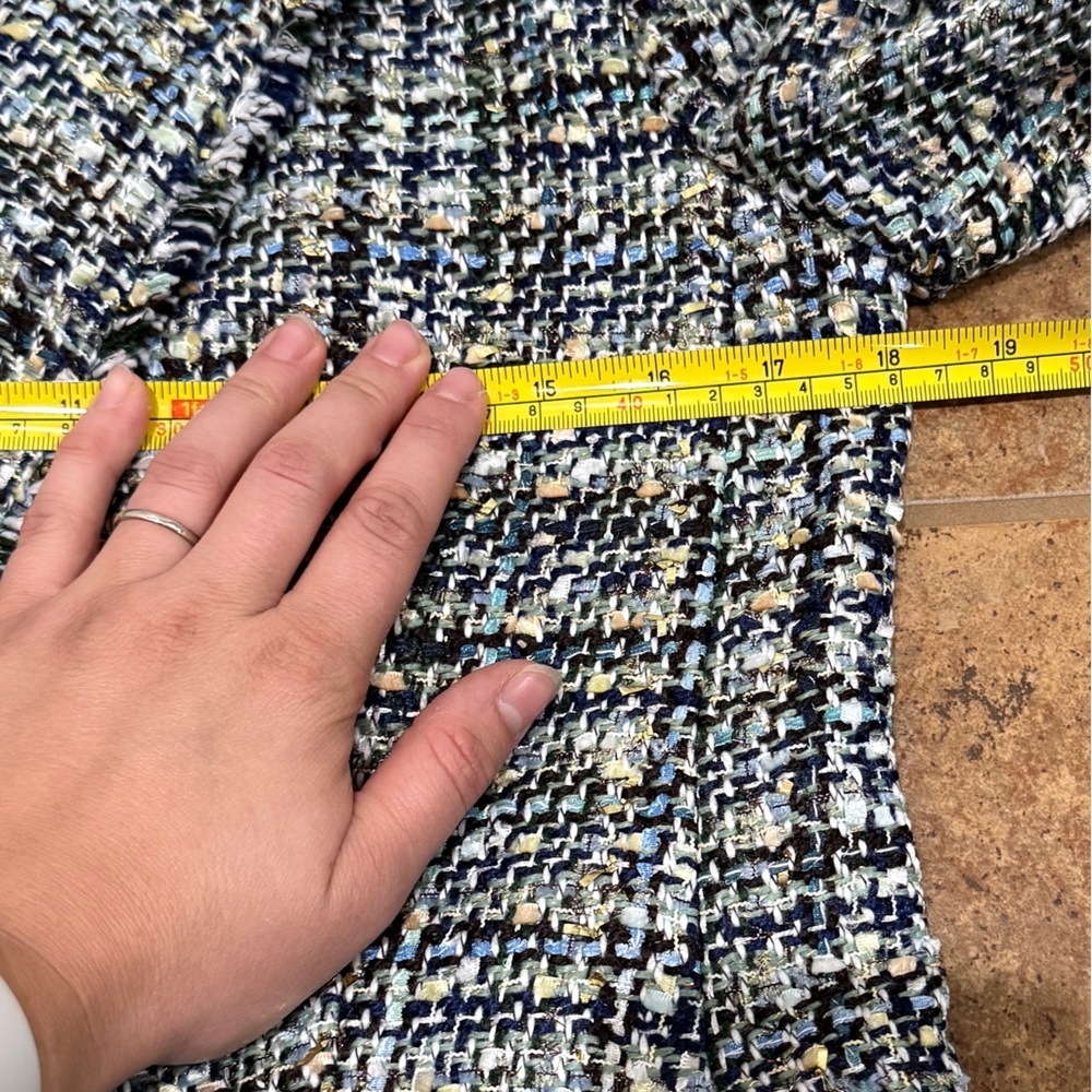Ann Taylor Tweed Blazer in Black, White & Blue - Picture 4 of 15